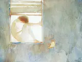 Zhong-Yang Huang, Untitled - In the Window, watercolour and graphite on paper