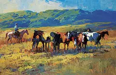 Jack Elmo King, Untitled - Roundup, oil on canvas