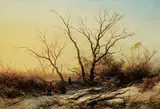 Early Winter Evening by Pieter Lodewik Francisco Kluyver, oil on wood panel, sold Apr 2019
