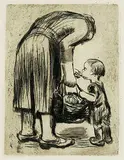 Käthe Kollwitz, Stehende Mutter, ihr Bublein futternd [Mother Feeding her Baby]