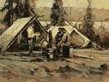 Eustace Paul Ziegler, Untitled - Chow Time, oil on canvas