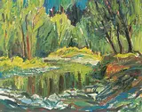 Colleen Anderson Millard, Fish Creek, oil on canvas board
