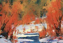 Robert P. Byrne, Small Creek, oil on canvas board