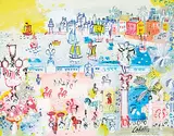 Charles Cobelle, Untitled - Colourful Promenade, gouache on paper