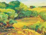 Paul Constable, Hay Meadow, oil on wood board