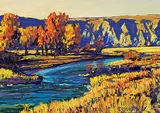 William Duma, Crowsnest River [Before the Dam], oil on wood board