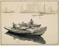 Reflection by Gordon Grant, lithograph on paper, sold Apr 2019