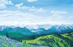 Judith E. Hall, The View From Jumping Pound Mountain, acrylic on canvas