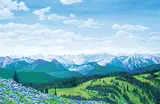 Judith E. Hall, The View From Jumping Pound Mountain, acrylic on canvas