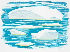 Doris Jean McCarthy, Ice Floes #1/32, 1991, colour lithograph on paper