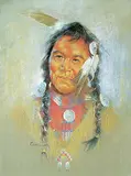 Dorothy Oxborough, Chief Water Buffalo, pastel on paper