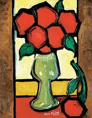 Jesus Nunez, Grey Vase #2, 2003, acrylic on canvas