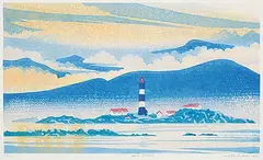 Graham A. Scholes, Race Rock Light #57/75, 1994, colour wood block on paper