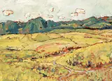 Lawrence Washburn, One Mile South of Turner Valley, 1980, oil on wood board