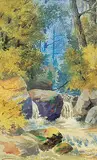Thomas Harrison Wilkinson, Stream in Forest, watercolour on paper
