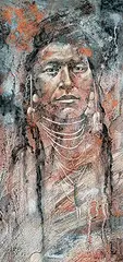 Michele Zarb, Untitled - Proud Warrior, mixed media on paper