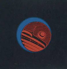 Moon [Red and Green on Black] #236/274 by Robert Davidson, 1976, colour silkscreen on paper, sold Mar 2019