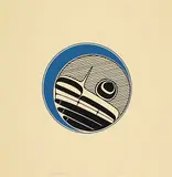 Robert Davidson, Moon [Green and Black on White] #73/248, 1976, colour silkscreen on paper