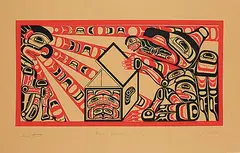 Calvin Hunt, Raven Releasing the Sun #123/150, 1978, colour silkscreen on paper