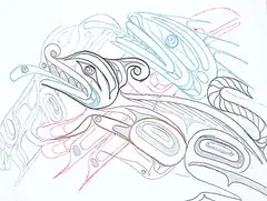 Tony Hunt, Untitled - Many Figures, graphite and ink on paper