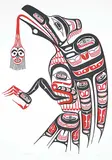 Tony Hunt, Kwa-Gulth Hamatsa Raven #115/125, colour silkscreen on paper