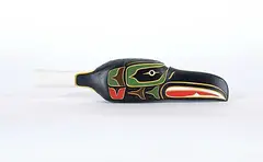 Greg Joseph, Eagle Rattle, 2015, painted wood carving
