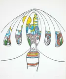 Daphne Odjig, Vision #63/250, colour silkscreen on paper