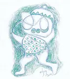 Daphne Odjig, Just Hatched [#108], 2012, coloured pencil on paper