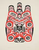 Bill Reid, Haida Grizzly [Bear] #158/600, 1973, colour silkscreen on paper