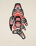 Bill Reid, Haida Dogfish #395/450, 1972, colour silkscreen on paper