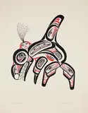 Bill Reid, Killer Whale #175/600, 1973, colour silkscreen on paper