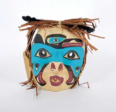 Carl Simeon, Wild Man Mask, painted wood carving