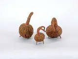 Charlie Small, Cree - Tamarach Goose Family, wood sculptures