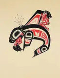 Clarence Wells, Killer Whale, Man and Woman #39/200, 1977, colour silkscreen on paper