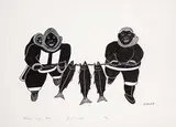 Peter Aliknak, Good Catch #16/40, 1973, stonecut on paper