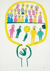 Luke Anguhadluq, Shaman Entering the Drum Dance #8/59, 1976, colour silkscreen on paper