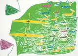 Luke Anguhadluq, The Caribou Hunt #8/50, 1976, colour silkscreen on paper