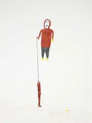 Luke Anguhadluq, The Fisher Man #18/50, 1980, colour stencil on paper