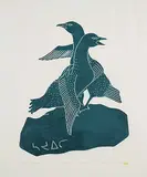 Syollie Amituk, Snow Geese #8/40, 1974, stonecut on paper