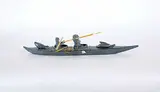 Sam Crow, Double Seated Kayak, 1970, grey stone carving