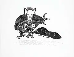 Tivi Etok, A Dream of Tivi Etook #50/50, 1974, stonecut on paper
