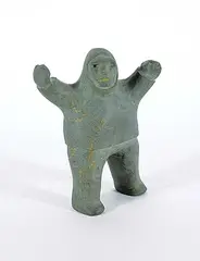 Tuna Igulik, Surprised Man, 1970, dark grey stone carving