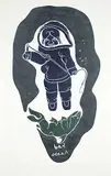 Kanayuk Tukalak, Losing the Catch #36/40, 1972, colour stonecut on paper