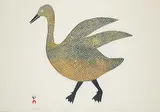 Kingmeata Etidlooie, Running Goose #1/50, 1974, colour stonecut on paper
