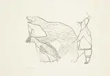 Iyola Kingwatsiak, Bear Hunt #29/50, 1963, etching on paper