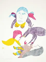 Dream #49/50 by Myra Kukiiyaut, 1971, colour stencil on paper, sold Mar 2019