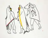 Mark Uqayuittuq, Friendly Spirits #29/50, 1972, colour stonecut on paper