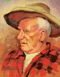 Paul Braid, Jud Byers, the Old Cowpoke, oil on wood board
