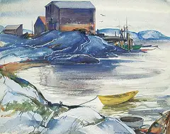 Frank Leonard Brooks, Blue Rocks, Nova Scotia, watercolour on paper