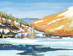 Ron Carwardine, Quebec River, 1995, oil on wood board